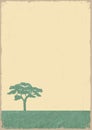 Silhouette of tree on grunge old paper Royalty Free Stock Photo
