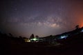 Silhouette of Tree and Milky Way. Long exposure photograph Royalty Free Stock Photo