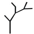 The silhouette of a tree with a trunk and branches without leaves. Black and white vector icon Royalty Free Stock Photo