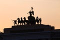 Silhouette of triumphal chariot, Saint-Petersburg, Russia Royalty Free Stock Photo