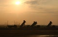 Silhouette Truck at construction site