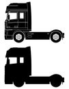 Silhouette of a truck DAF 95XF. Royalty Free Stock Photo