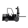 Silhouette truck forklift warehouse machine work