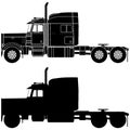 Silhouette of a truck Peterbilt 379. Royalty Free Stock Photo