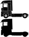 Silhouette of a truck Renault Magnum.