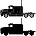 Silhouette of a truck Freightliner FLD120.