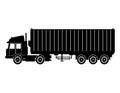 Silhouette truck trailer container delivery cargo transport