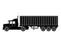 Silhouette truck trailer container delivery transport