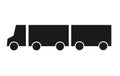 Silhouette truck with wagon icon flat vector illustration. Delivery van, service concept, minimalistic sign isolated on Royalty Free Stock Photo