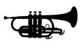Silhouette of a trumpet
