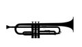 Silhouette of trumpet Royalty Free Stock Photo