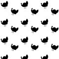 Silhouette turkey animal white background pattern