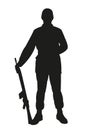 Silhouette of a turkish soldier Royalty Free Stock Photo