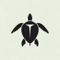 Silhouette of a turtle with four Royalty Free Stock Photo