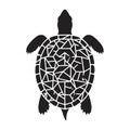 Silhouette of a turtle with a Royalty Free Stock Photo