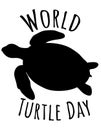 Silhouette of turtle - sign, world turtle day