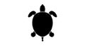 Silhouette of a turtle viewed from Royalty Free Stock Photo