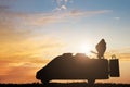 Silhouette Of TV News Truck