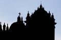Silhouette of twin towers and dome of the historic Iglesia, Cusco Royalty Free Stock Photo