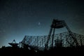 A silhouette of two antennas of the station of exploration of an ionosphere Royalty Free Stock Photo