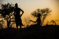 Turmi, Omo Valley, Ethiopia, Hamer tribe September 2018 unidentified people from the tribe at sunset.