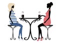 Silhouette of two fashionable pregnant women