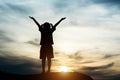 Silhouette of two girl having fun Royalty Free Stock Photo