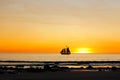 Silhouette of  two masted schooner yacht Royalty Free Stock Photo