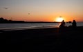 Silhouette of two women at Malmo Royalty Free Stock Photo