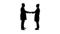 Silhouette Two young doctor shaking hands. Royalty Free Stock Photo