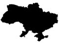 Ukraine map silhouette vector art