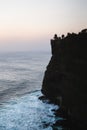 Silhouette of Uluwatu temple at sunset in bali