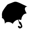 Silhouette umbrella from the bottom view vector illustration