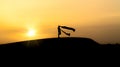 Silhouette of unidentified Berber man in Sahara Desert, Morocco