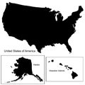 Silhouette united states of america map. vector illustration