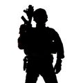 Silhouette of United States Army ranger