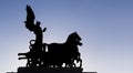 Silhouette of the Unity statue on the building of Vittoriano