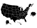 Layered USA map silhouette vector art
