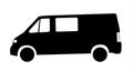 Silhouette of van car Royalty Free Stock Photo
