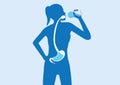 Silhouette vector of body woman drinking water