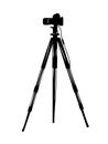 Silhouette Vector of Camera on Tripod for  and Design Use Royalty Free Stock Photo