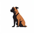 Silhouette Vector Design Of Boxer Dog Sitting Down