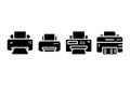 Silhouette Vector Design of Various Printer Models for Royalty Free Stock Photo