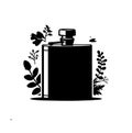 Silhouette simple bottle vector icon