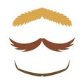 Silhouette vector mustache hair hipster curly collection beard barber and gentleman symbol fashion adult human facial