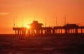 Silhouette of Venice Pier, CA Royalty Free Stock Photo