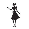 Silhouette of a very thin girl Royalty Free Stock Photo