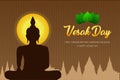 Silhouette vesak day monk phra buddha pray concentration composed release front of pho leaf religion culture faith 