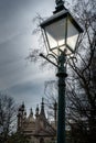 Silhouette of Victorian style street light,Royal Pavillion gardens,Brighton,East sussex,England,United Kingdom