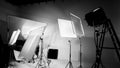 Silhouette of video production behind the scenes or B roll Royalty Free Stock Photo
